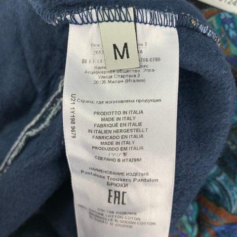 ETRO Pantalones casuales con cinturilla elástica de algodón paisley multicolor talla M