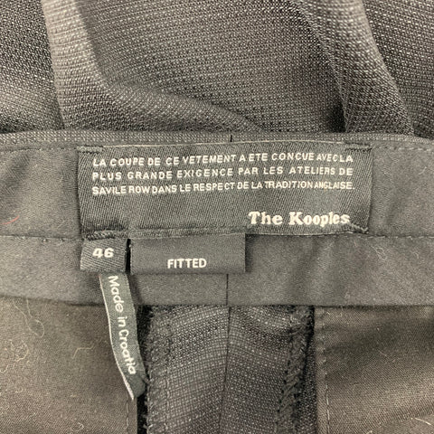 THE KOOPLES Size 38 Black Grid Wool Peak Lapel Tuxedo Suit