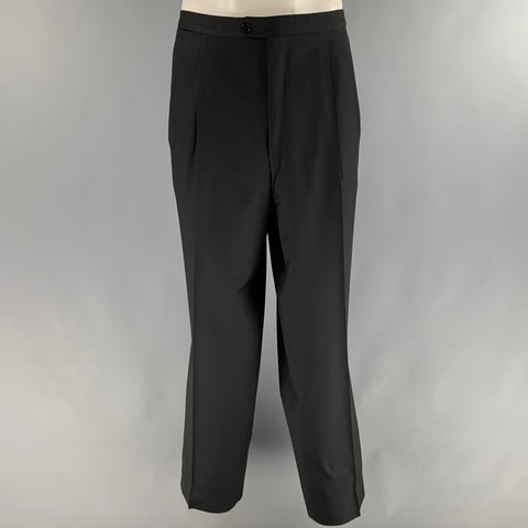 ERMENEGILDO ZEGNA Size 50 Black Wool Double Breasted Tuxedo