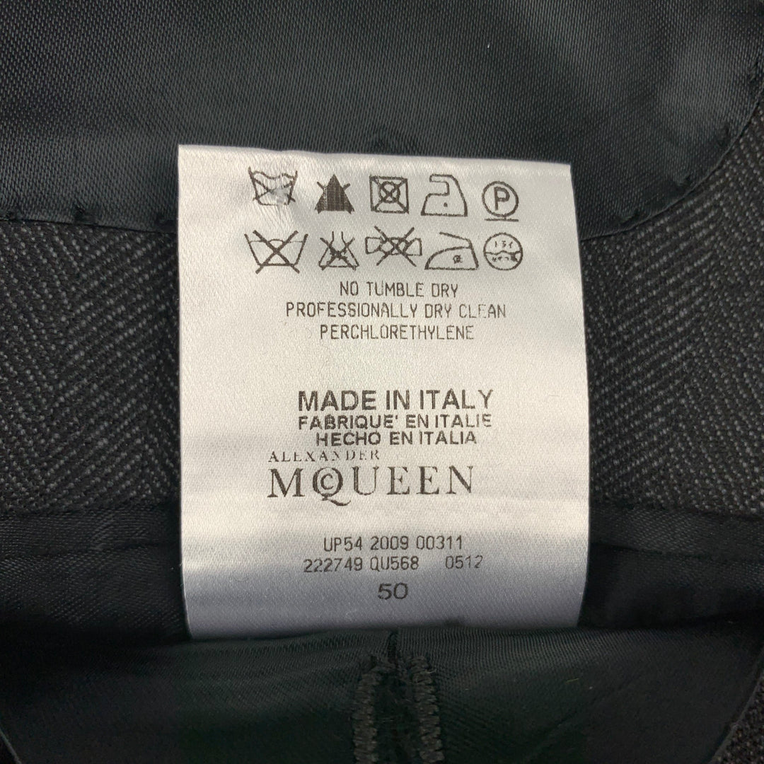 ALEXANDER MCQUEEN FW 09 Size 40 Charcoal Quilted Wool Notch Lapel Sport Coat