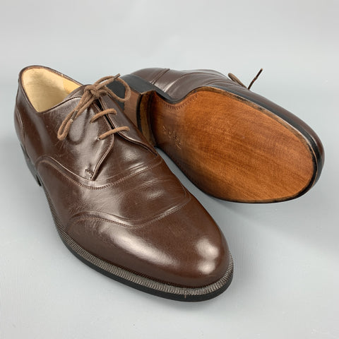 CHARLES JOURDAN Size 7.5 Chocolate Leather Lace Up Shoes