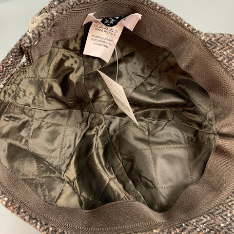 BARNEY'S CO-OP Size L Brown Cream Herringbone Baseball