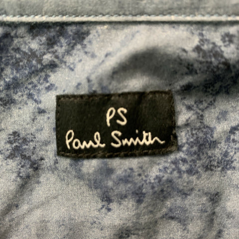 PAUL SMITH Size 42 Blue Floral  Button Down Long Sleeve Shirt
