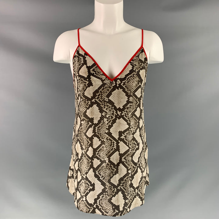 ALTUZARRA Size M Beige Silk Snake skin print Dress Top