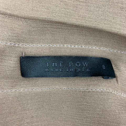 THE ROW Taille 8 Blouse à manches longues en soie kaki