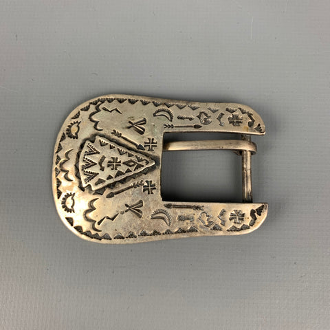 ADRIENNE TEEGUARDEN Pewter Navajo Belt 3 Piece Belt Buckle