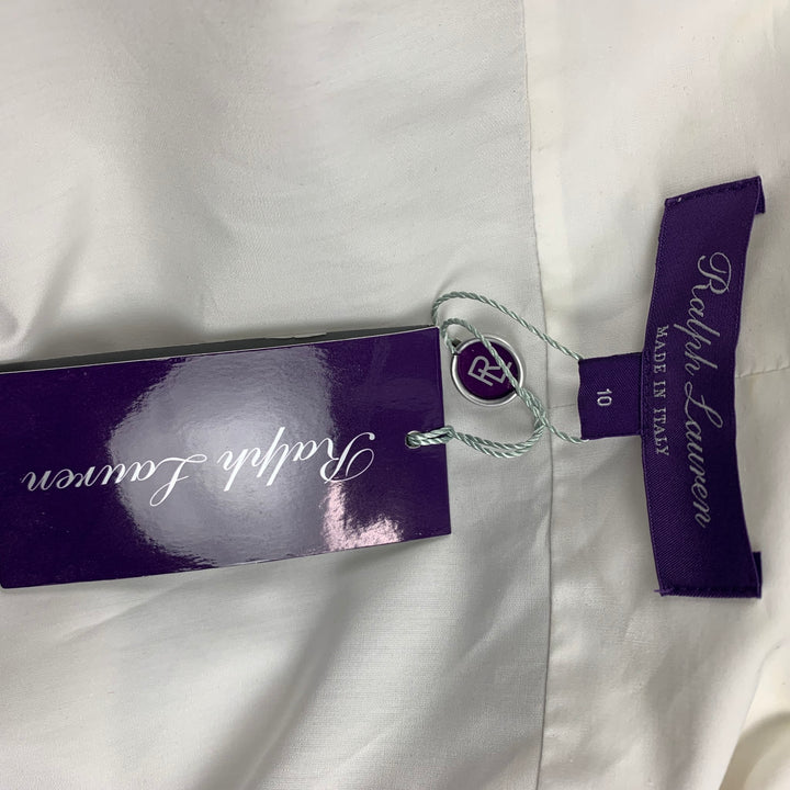 RALPH LAUREN Purple Label Size 10 White Cotton Tuxedo Shirt
