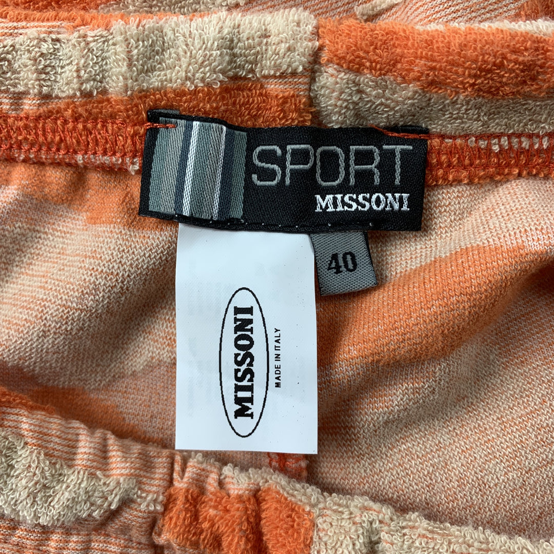 MISSONI SPORT Size 4 Orange Terry Cotton / Nylon Cropped Sweatpants