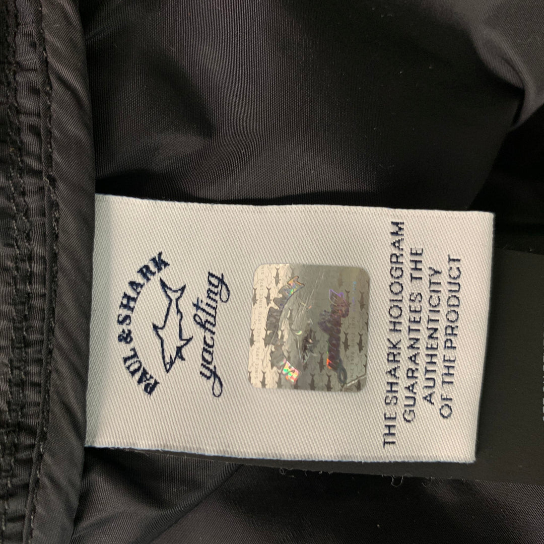 NICK WOOSTER Size M Black White Checkered Nylon Hooded Jacket