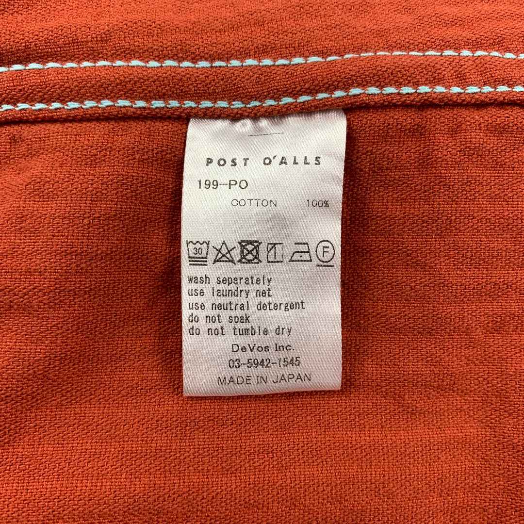 POST O'ALLS x BATTENWEAR Size L Orange Corduroy Cotton Hooded Coat