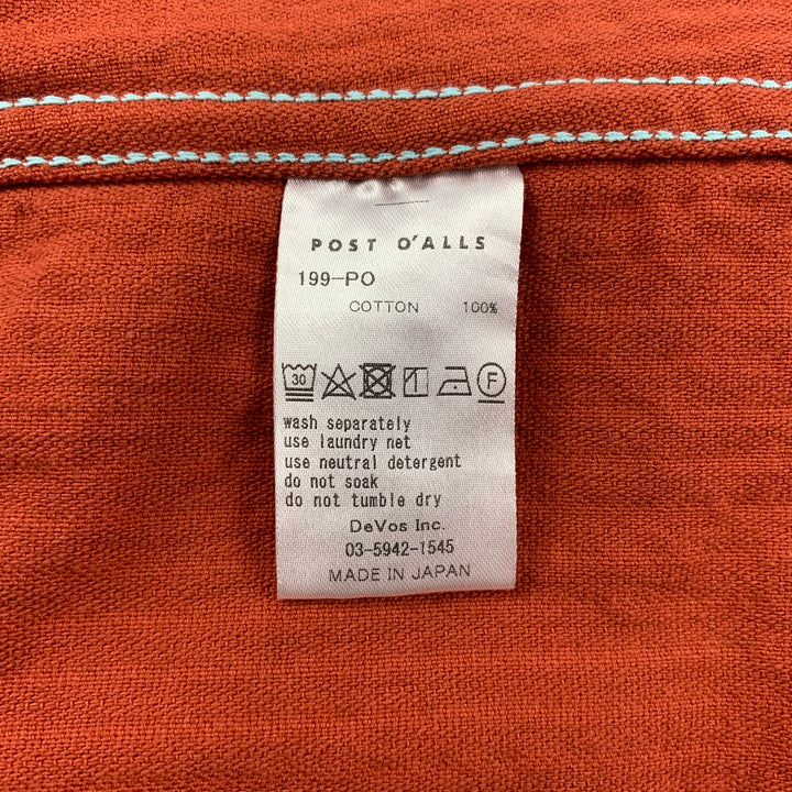 POST O'ALLS x BATTENWEAR Size L Orange Corduroy Cotton Hooded Coat