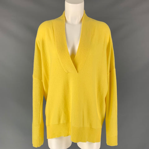RALPH LAUREN Size M Yellow Cashmere Knitted Pullover