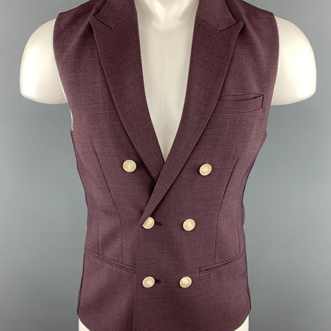 INITIAL Taille XS Gilet en mélange de polyester uni aubergine