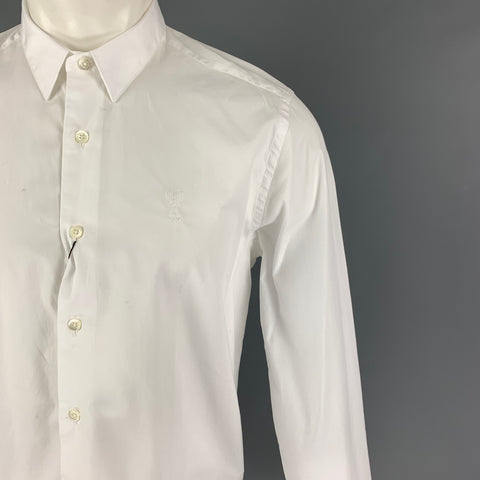 AMI by ALEXANDRE MATTIUSSI Talla M Camisa de manga larga con botones de algodón blanco