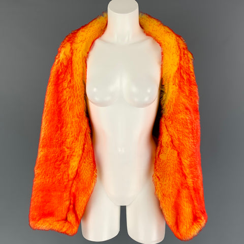 DRIES VAN NOTEN FW 19 Size One Size Orange Yellow Faux Fur Cropped Coat