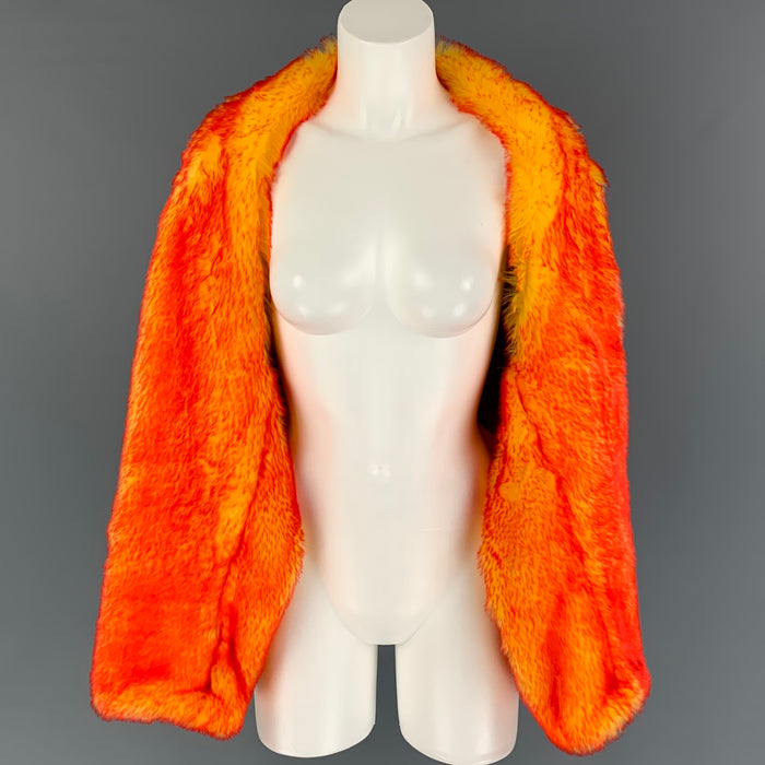 DRIES VAN NOTEN FW 19 Size One Size Orange Yellow Faux Fur Cropped Coat