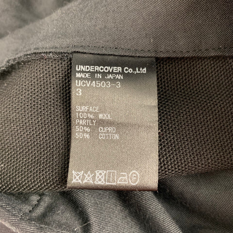 UNDERCOVER Size 28 Black Wool Tuxedo Dress Pants