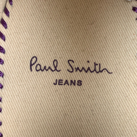 PAUL SMITH Size 7 White Canvas Lace Up Bernard Trainer Sneakers