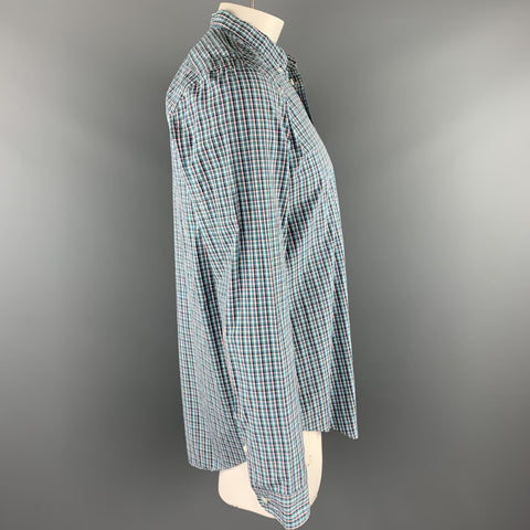 MARC by MARC JACOBS Size XL Aqua Plaid Cotton Button Down Long Sleeve Shirt