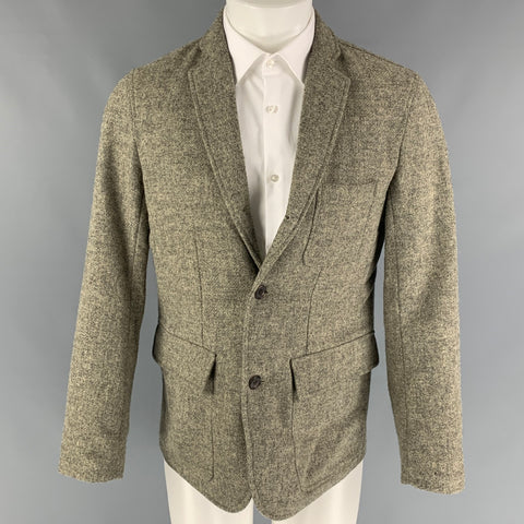 MARK McNAIRY Size 40 Olive Grey Heather Wool Notch Lapel Sport Coat