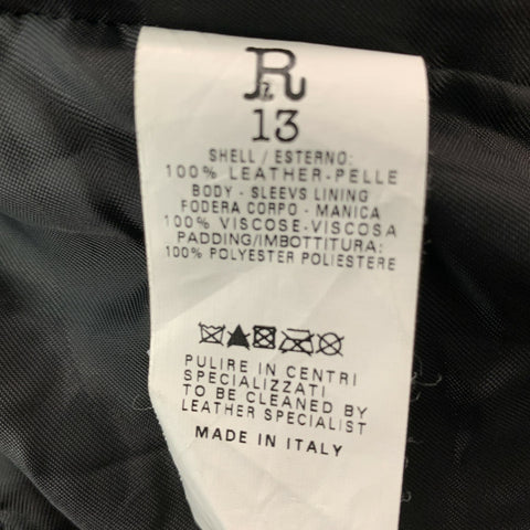 R13 Size S Black Leather Teddy Bear Textured Jacket