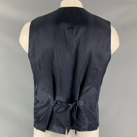 DOLCE & GABBANA  Size 46 Nailhead Wool Buttoned Navy Vest