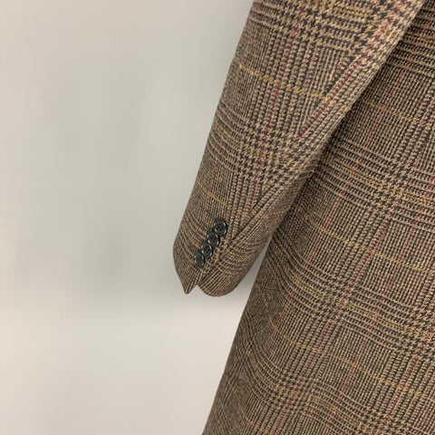 PS by PAUL SMITH Taille 42 Manteau en nylon et laine à carreaux noir olive