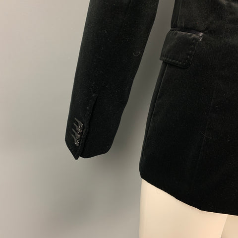D&G by DOLCE & GABBANA Size 38 Black Velvet Peak Lapel Sport Coat