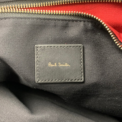 PAUL SMITH Multi-Color Print Leather Trim Canvas Bag