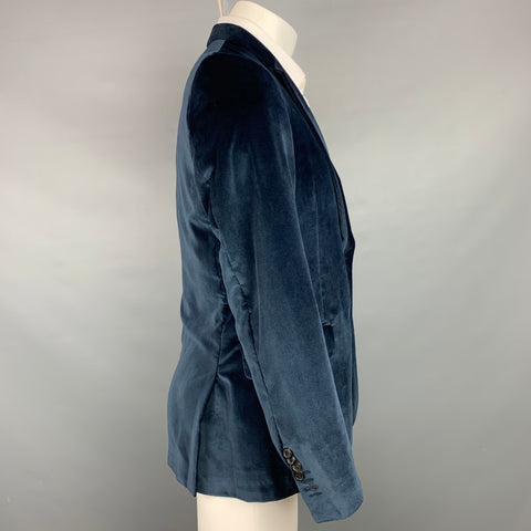 PAUL SMITH Soho Fit Size 40 Regular Navy Velvet Notch Lapel Sport Coat