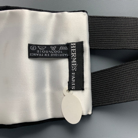 HERMES Black Silk Cummerbund & Bow Tie Set