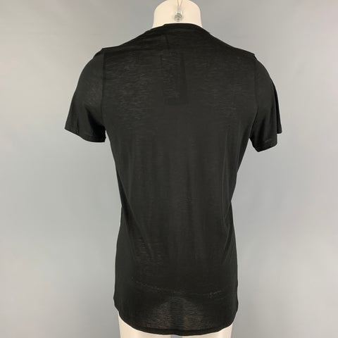 MA_JULIUS Size M Black White Abstract Rayon Blend T-shirt