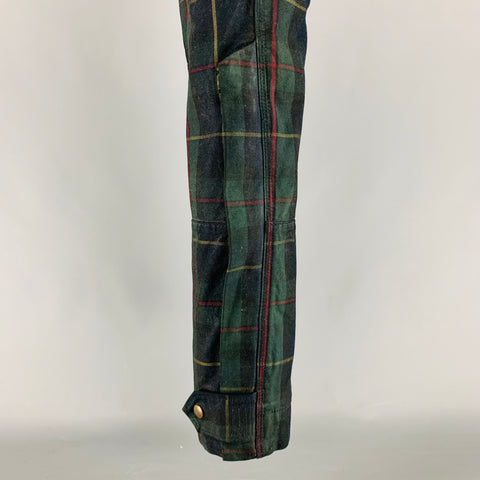 RALPH LAUREN Size 34 Navy Green Cotton  Elastane Plaid Low Rise Casual Pants