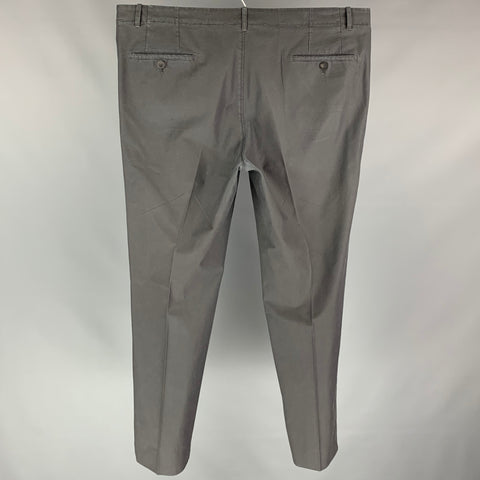 JIL SANDER Size 38 Grey Cotton Zip Fly Dress Pants