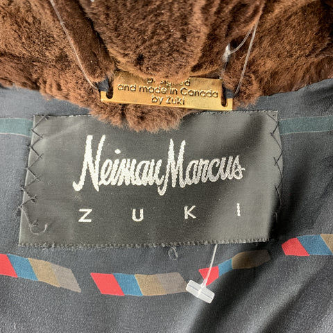 NEIMAN MARCUS ZUKISize L Brown Muskrat Fur Vintage Coat