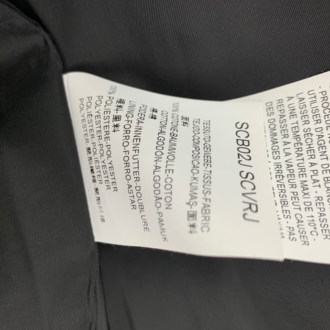 ARMANI COLLEZIONI Size XL Grey & Black Houndstooth Cotton Bomber Jacket