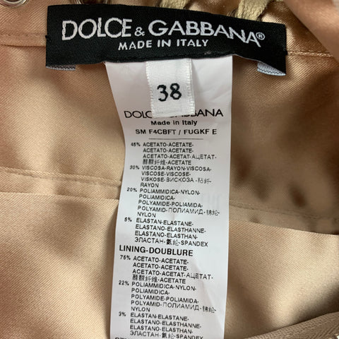 DOLCE &amp; GABBANA Taille 0 Mini-jupe ajustée en mélange d'acétate nu