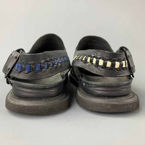 CAMPER Size 8 Black Leather Straps Sandals