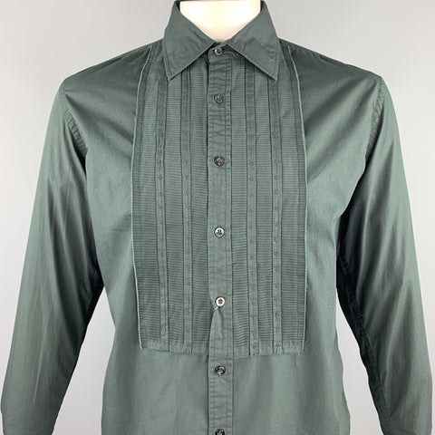 PS by PAUL SMITH Size L Black Cotton Tuxedo Long Sleeve Shirt