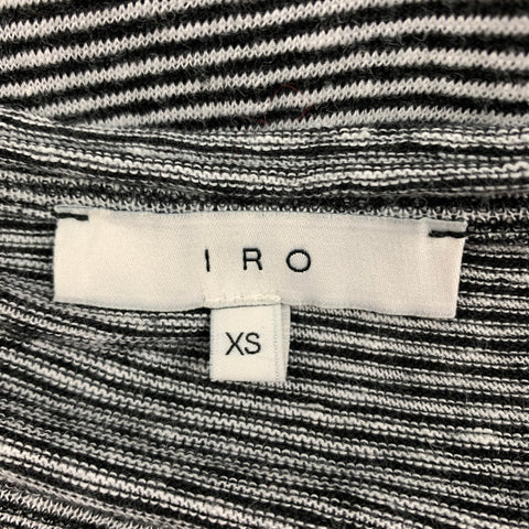 IRO Talla XS Camiseta Glaucy de lino con rayas blancas y negras de manga larga