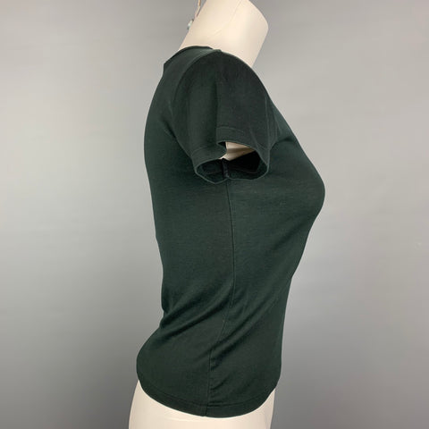 RALPH LAUREN Taille M T-shirt en coton mercerisé graphique noir