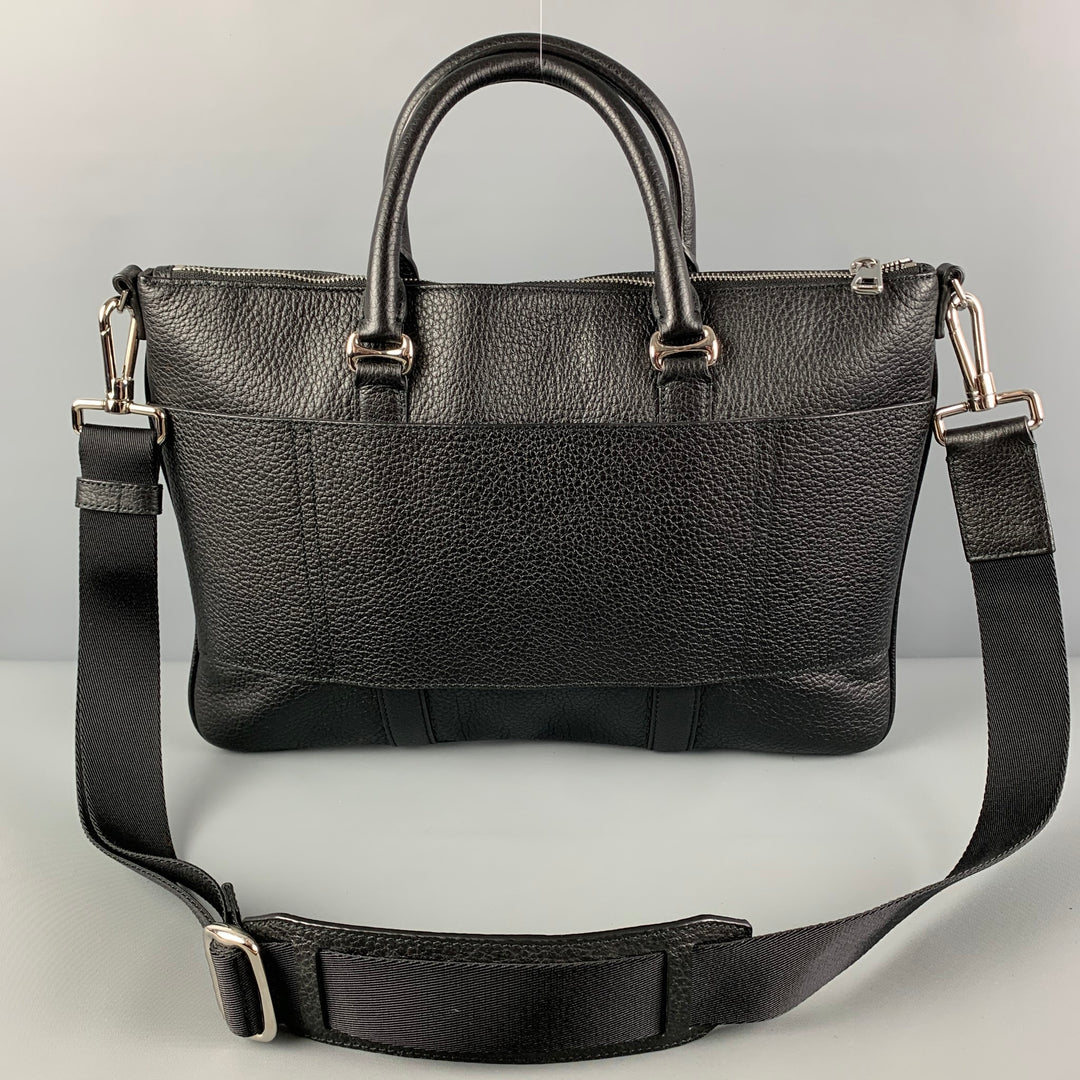 BALLY Black Pebble Grain Leather Shoulder Bag