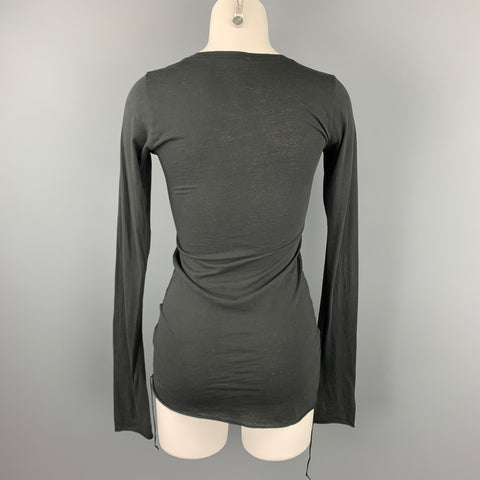 BLK OPM Taille S T-shirt à col rond en coton imprimé anthracite