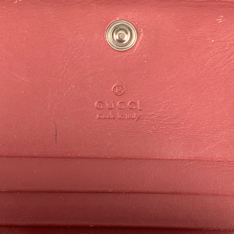 GUCCI Wallet Pink Brown Floral Coated Canvas