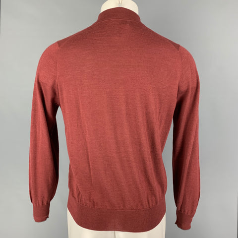 BRUNELLO CUCINELLI Size S Red Cashmere Silk Bomber Jacket