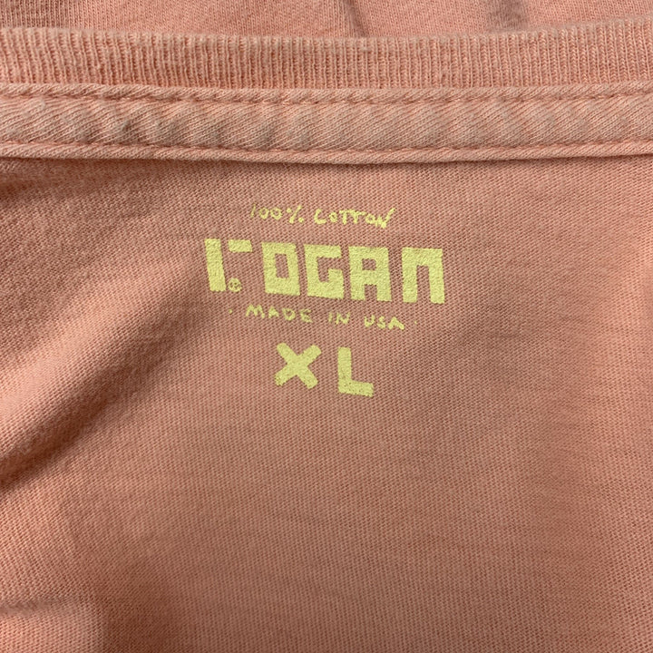 ROGAN Size XL Salmon Graphic Crew-Neck T-shirt