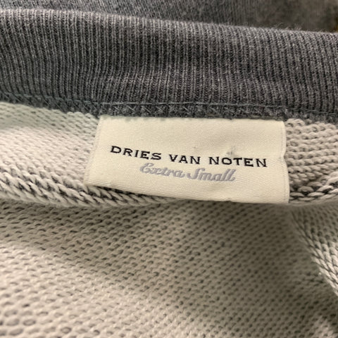 DRIES VAN NOTEN Size XS Gray Brown Cotton Animal Crew-Neck Sweater