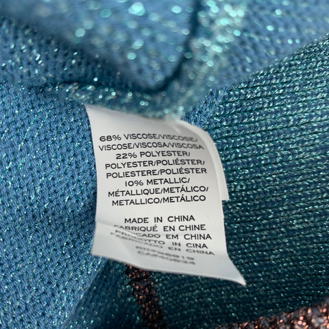 MARC JACOBS Size M Blue Metallic Viscose Blend Crew-Neck Pullover