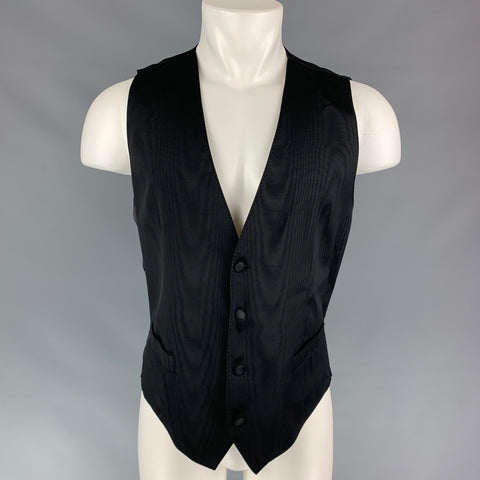 DOLCE & GABBANA Size 40 Black Swirls Polyester Blend Classic Vest