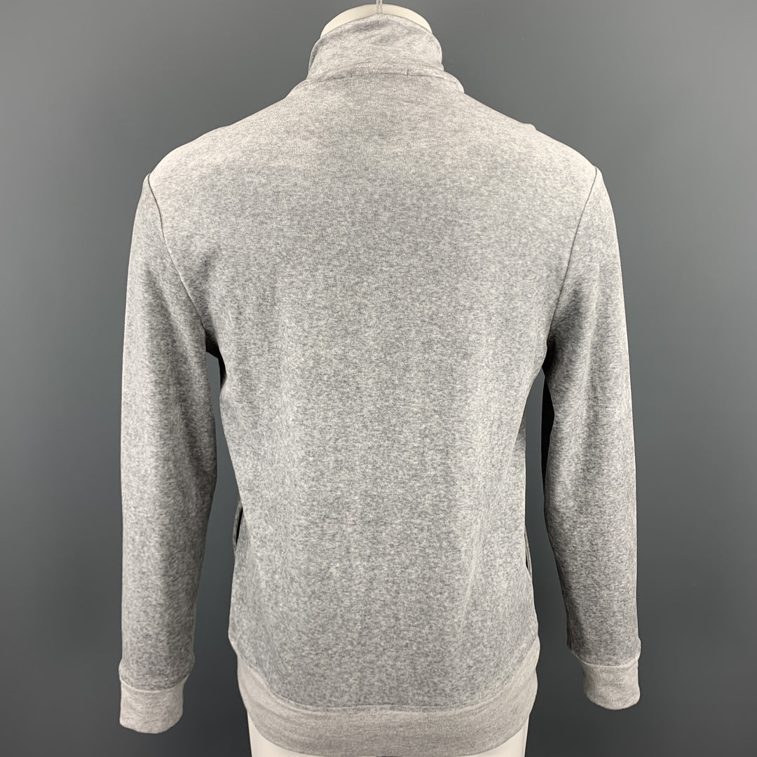 BARNEYS NEW YORK Taille M Sweat Gris Coton/Modal Demi Zip